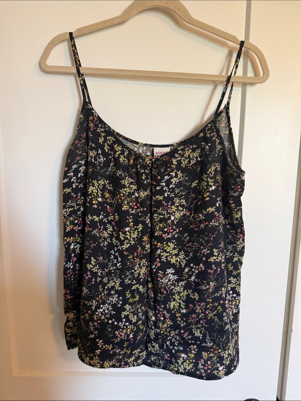 Merona Black Floral Spaghetti-Strap Camisole
